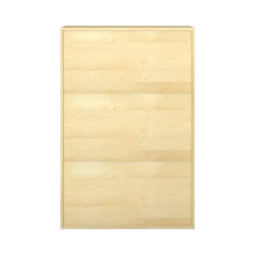 Eine Kommode aus hellem Holz mit fünf horizontalen Schubladen auf weißem Hintergrund. Die Vorderseite ist flach, ohne sichtbare Griffe oder dekorative Elemente.