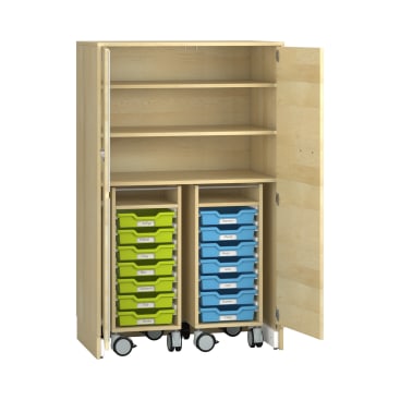 Pureo Materialschrank mit Rollwagen B100 x H150 x T60 cm
