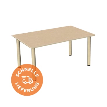 Tisch move upp rechteckig,  Holzbeine mit Gleitern, L 120 x B 80 cm