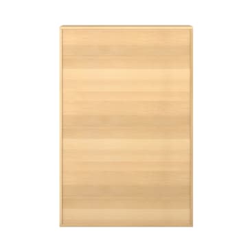 Eine rechteckige Holzplatte mit einer hellen, natürlichen Holzoberfläche, die eine horizontale Holzmaserung aufweist. Die Platte hat einfache, glatte Kanten und keine sichtbaren Beschläge oder Verzierungen.