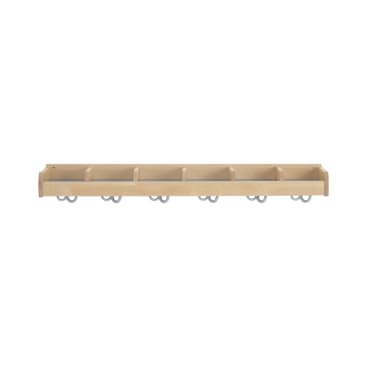 Mützenablage YUNA, versch. Hakenfarben, 6 Fächer, B 120 x H 12,8 x T 22,1 cm