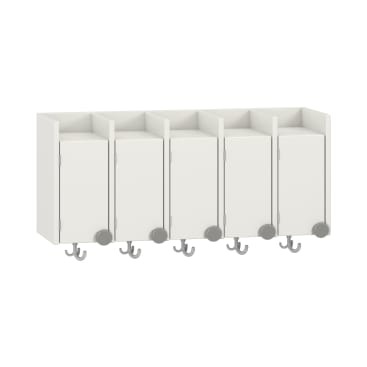 Doppelablage Lyra mit Haken, 5 Türen links, B99,5 x H42,5 x T33 cm