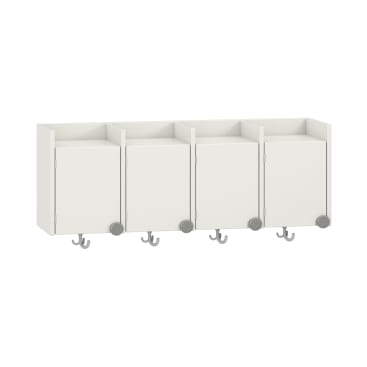 Doppelablage Lyra mit Haken, 4 Türen links, B119,1 x H42,5 x T33 cm