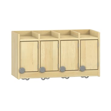 Doppelablage YUNA mit 4 Türen, mit Haken, B80xH42,5xT33cm