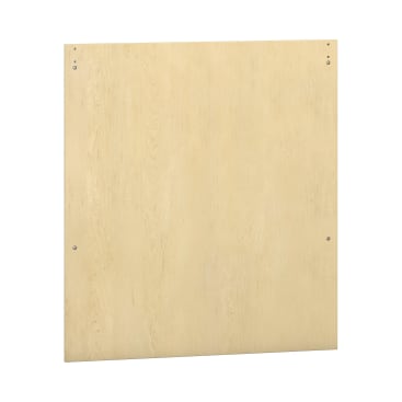 Eine rechteckige, flache Holzplatte mit einer hellen Holzoberfläche. Die Platte hat vier sichtbare Schrauben, eine in der Nähe jeder Ecke, und keine weiteren Merkmale oder Markierungen.