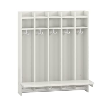 Wandhängegarderobe Lyra 5 Felder mit Sitz,B99,5xH115,8xT22cm