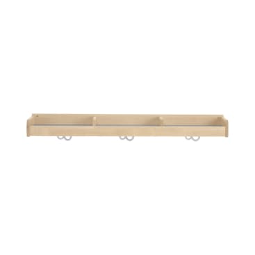 Mützenablage YUNA, versch. Hakenfarben, 3 Fächer, B 90 x H 12,8 x T 22,1 cm