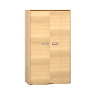 Pureo Materialschrank mit Doppeltür, Furnier, B 100 x H 175 x T 60 cm