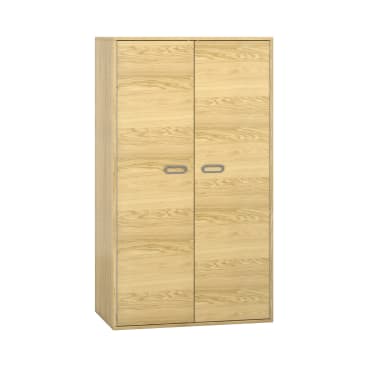 Pureo Materialschrank mit Doppeltür, Furnier, B 100 x H 175 x T 60 cm