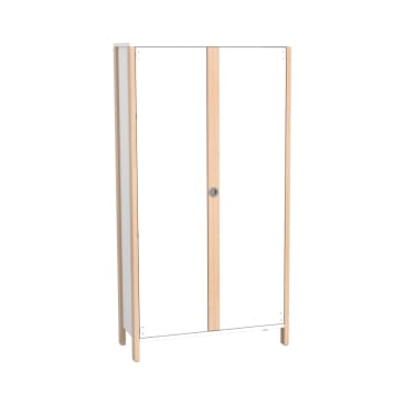 Garderobenschrank Linus, B 110,4 x H 208,6 (mit Füßen) x T 45,7 cm
