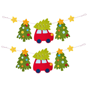 Sachenmacher Erstes Fädeln Filzgirlande Tannenbaum, Bastelset, ab 3 J.