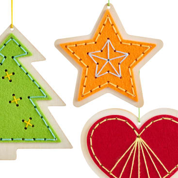 Sachenmacher Holz-Stickanhänger, Bastelset Weihnachten, 12 St., ab 5 J