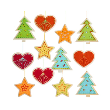 Sachenmacher Holz-Stickanhänger, Bastelset Weihnachten, 12 St., ab 5 J