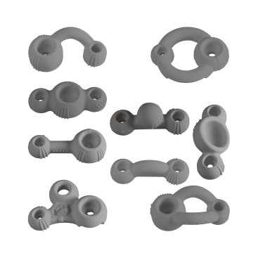 Klettergriff-Set, anthrazit, 9 Stück