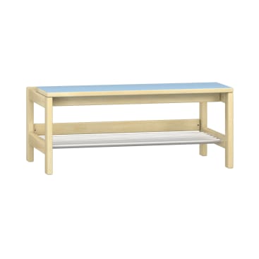 Garderobenbank YUNA mit Wandabstand, Schuhablage, fest montierbar, div. Farben, B 80 x H 35 x T 45 cm