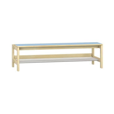 Garderobenbank YUNA mit Wandabstand, Schuhablage, fest montierbar, div. Farben, B 120 x H 35 x T 45 cm