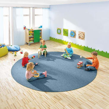 Bauteppich rund, mineralblau, Ø 3 m