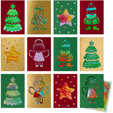 Sachenmacher Erstes Malen Weihnachtskarten, Bastelset, 12 St., ab 3 J.