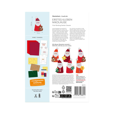 Sachenmacher Erstes Kleben Nikoläuse, Bastelset Weihnachten, ab 3 J.