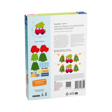 Sachenmacher Erstes Fädeln Filzgirlande Tannenbaum, Bastelset, ab 3 J.