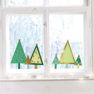 Sachenmacher Fensterbild Wald, Bastelset Weihnachten, 10 St., ab 5 J.