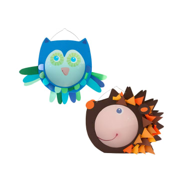 Sachenmacher Klammerlaternen Eule und Igel, Bastelset Herbst, ab 5 J.
