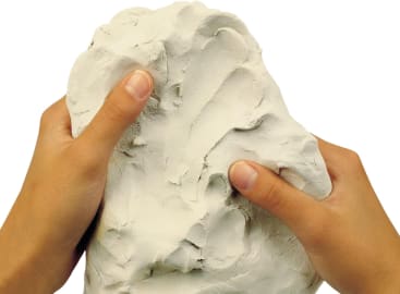 XXL-Tonmasse, lufttrocknend, naturweiß/hellbeige, 10 kg