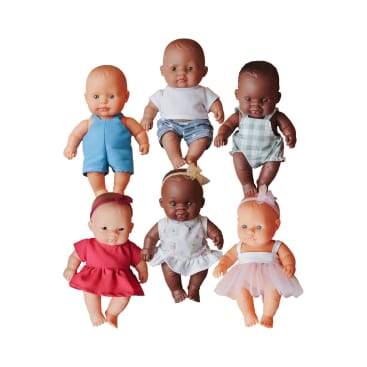 Puppen-Set, 6 Puppen, 21 cm