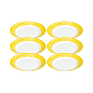 ARCOROC Brush yellow Teller flach, Ø 25,4 cm, 6 Stück