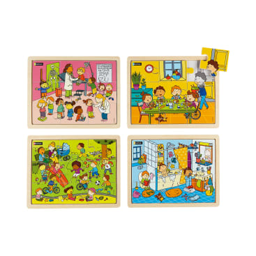 Puzzle-Set Kinderalltag, 4 x 9 Teile