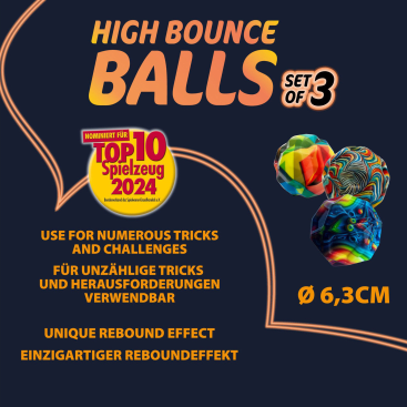 High Bounce Bälle, 3er-Set, Ø 6,3 cm, ab 3 Jahren