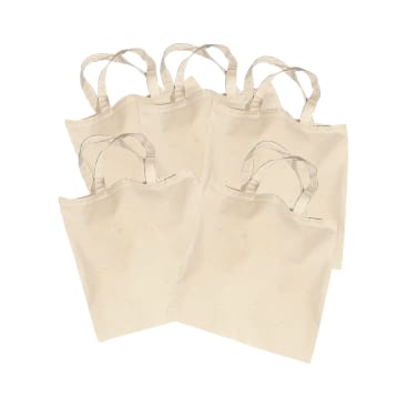 Baumwolltaschen, 28 x 22,5 cm, 5 Stück