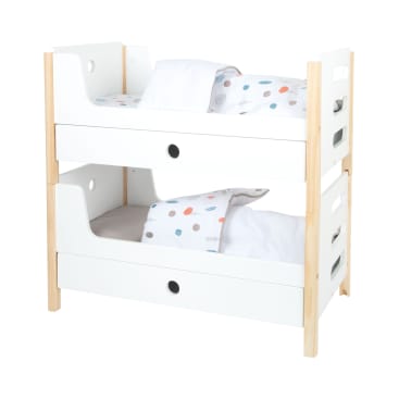 Puppenhochbett 2in1, Holz, mit Wendebettwäsche, ab 3 Jahren