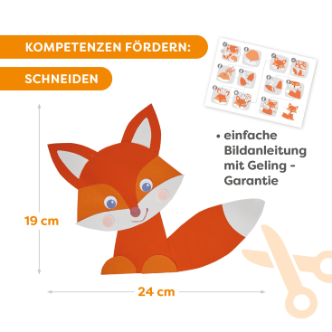 Sachenmacher Erstes Schneiden Füchse, Bastelset Herbst, 4 St., ab 3 J.