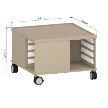 Bau- und Konstruktionstisch mittel, mit Rollen, L 82 x B 82 x H 55 cm