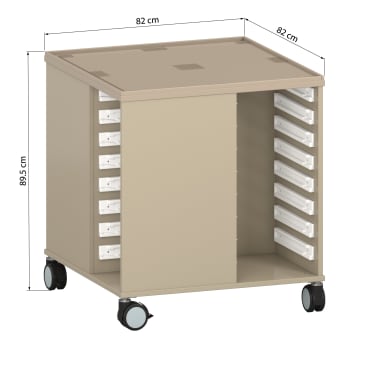 Bau- und Konstruktionstisch groß, mit Rollen, L 82 x B 82 x H 89 cm