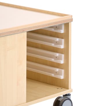Bau- und Konstruktionstisch mittel, mit Rollen, L 82 x B 82 x H 55 cm