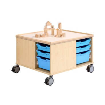 Bau- und Konstruktionstisch mittel, mit Rollen, L 82 x B 82 x H 55 cm
