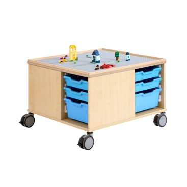 Bau- und Konstruktionstisch mittel, mit Rollen, L 82 x B 82 x H 55 cm