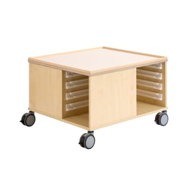 Bau- und Konstruktionstisch mittel, mit Rollen, L 82 x B 82 x H 55 cm