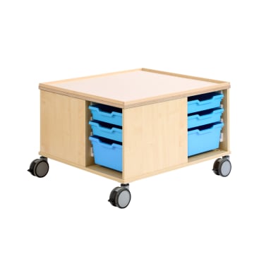 Bau- und Konstruktionstisch mittel, mit Rollen, L 82 x B 82 x H 55 cm