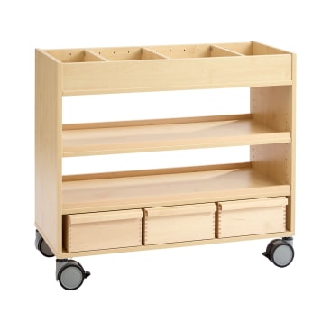 Kreativwagen klein, Atelierwagen mit Rollen, L 100 x B 42 x H 87,5 cm