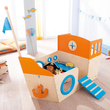 Spielboot aus Holz, 156x78x95cm