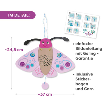 Sachenmacher Hampeltier, Bastelset Schmetterlinge,  3 Stück , ab 5 J.