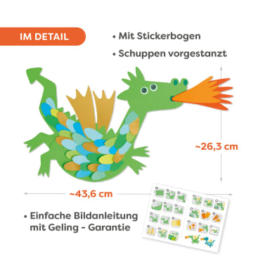 Sachenmacher Fensterbild, Bastelset Drachen, 2 Stück, ab 5 Jahren