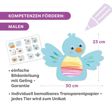 Sachenmacher Erstes Malen Kritzeln, Fensterbilder Tiere, 3 St., ab 3 J