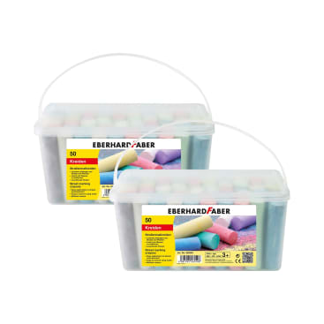 Straßenmalkreide XXL-Set, 100 Stück, 8 Farben