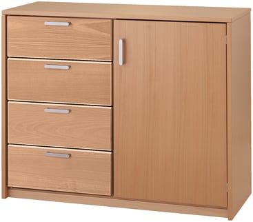 Schubkastenschrank Forminant, Tür rechts, 4 Schubkästen links, B 100 x H 83,6 x T 39,4 cm