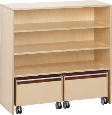 Rollkastenschrank move upp®, Rollkästen natur, B 92,5 x H 91,5 x T 38 cm