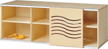Schiebetürenschrank move upp® niedrig, B 125 x H 44 x T 38 cm